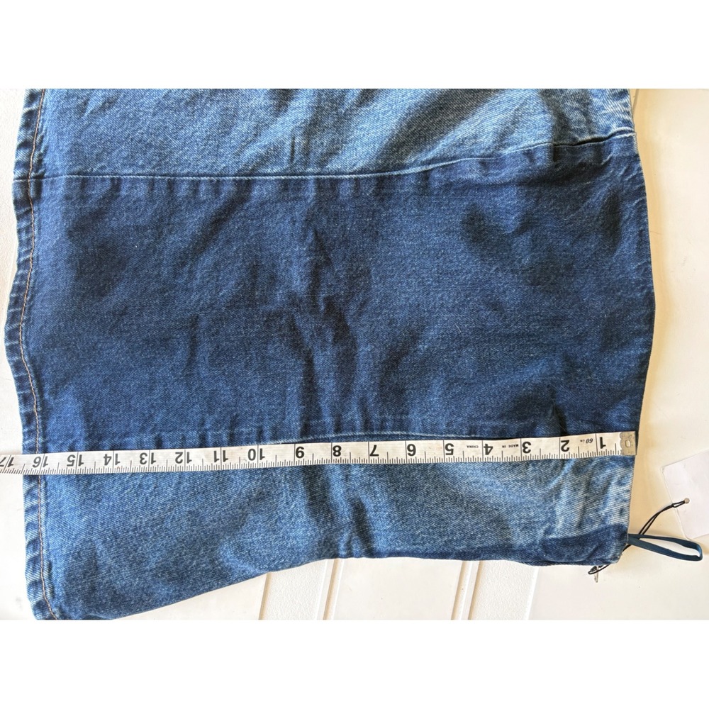 Zara TRF Two Tone Blue Denim Strapless Bandeau Corset Top Side Zip Small NEW - Picture 9 of 10